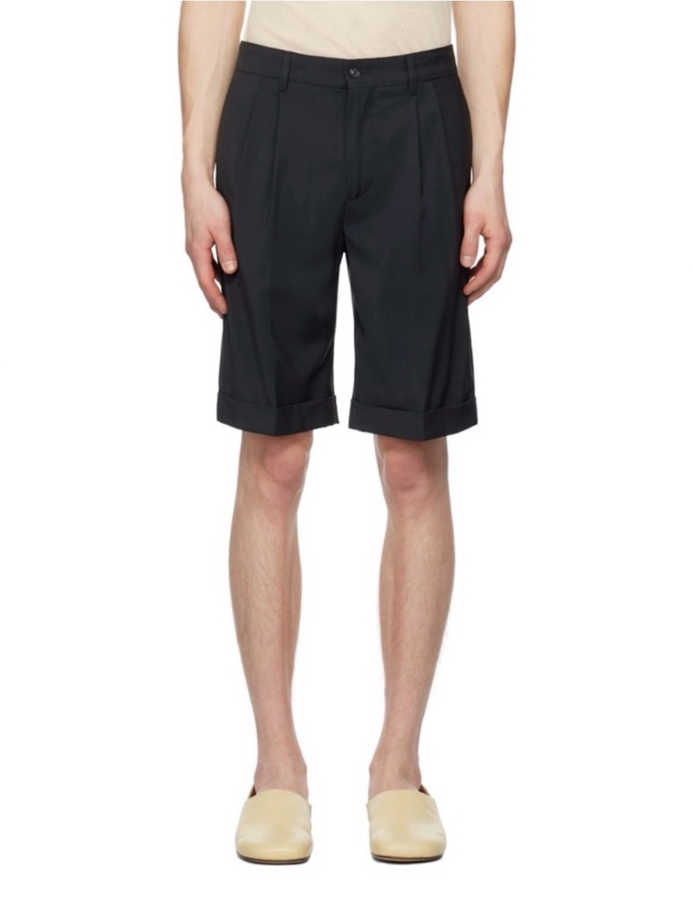 NWT Barena Grey Flat-Front Cuffed Shorts